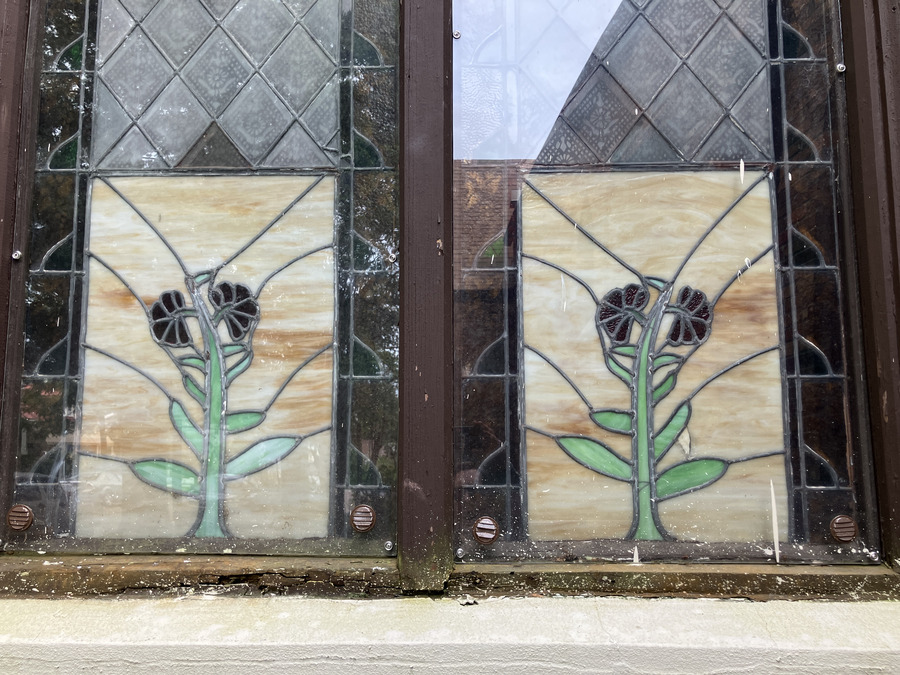 Church of the Good Shepherd: stained-glass and masonry detail