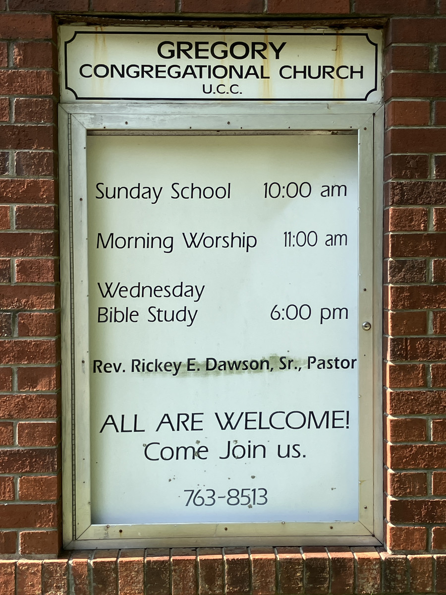 Gregory Congregational Church U.C.C.: gregory congregational church u.c.c. sign