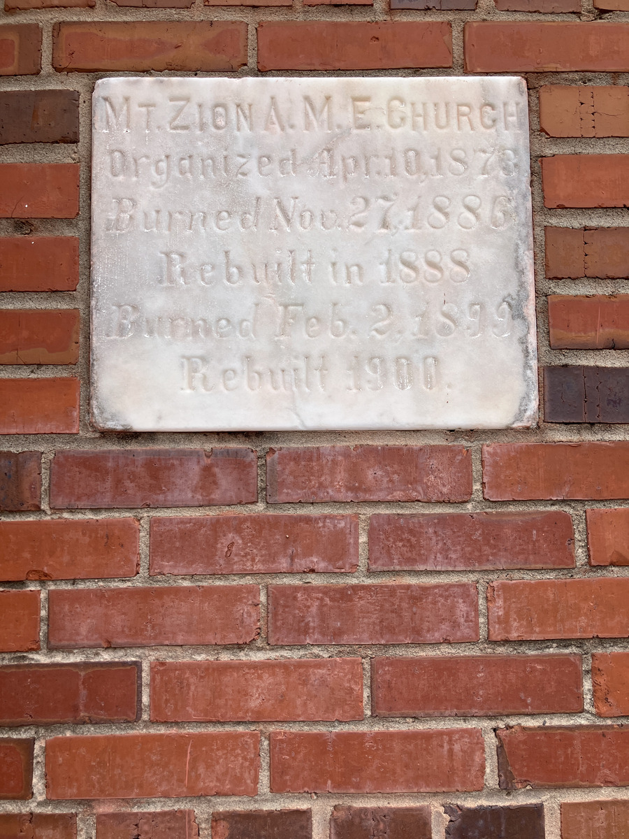 Mount Zion A.M.E. Church: historic cornerstone